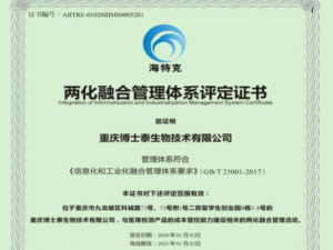 重慶博士泰公司順利通過國家級兩化融合評定